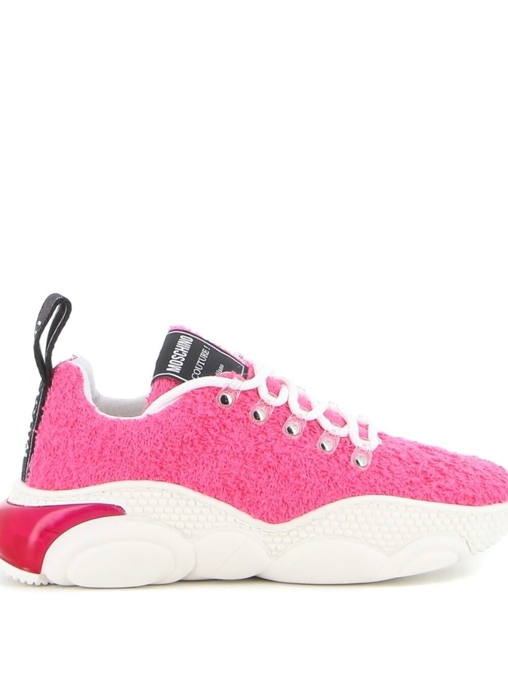 Moschino Pink Fuzzy Teddy Sole Bubble Terrycloth Sneakers FULL INCLUSION SZIT 36